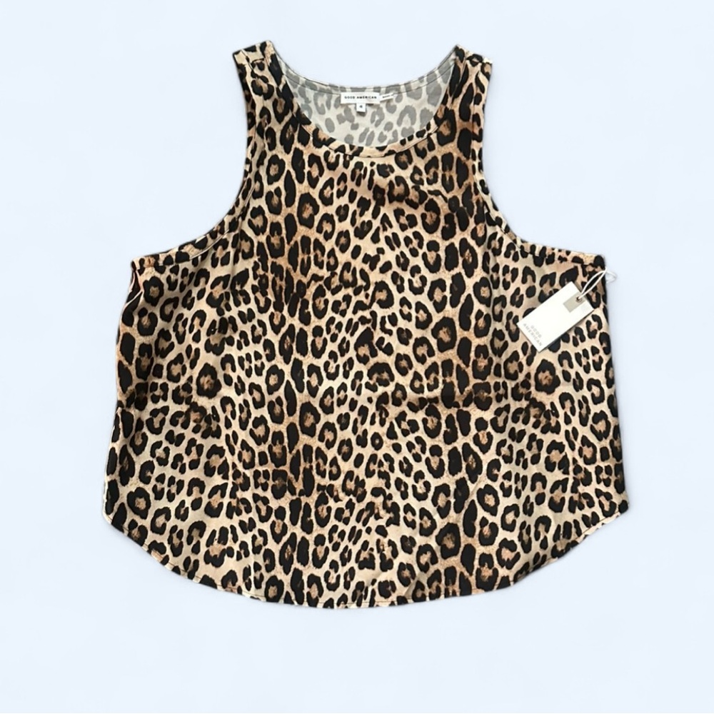 NWT Good American Leopard Print Tank Top Size 4 MSRP $70 - Picture 2 of 7